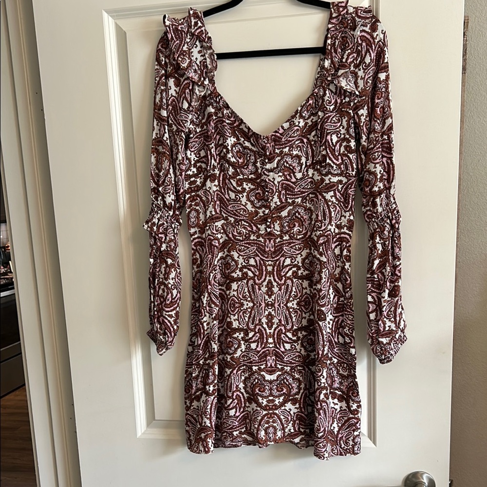 NWT FOR LOVE AND LEMONS Goegeous Paisley Long Sleeve MINI Dress OR TUNIC